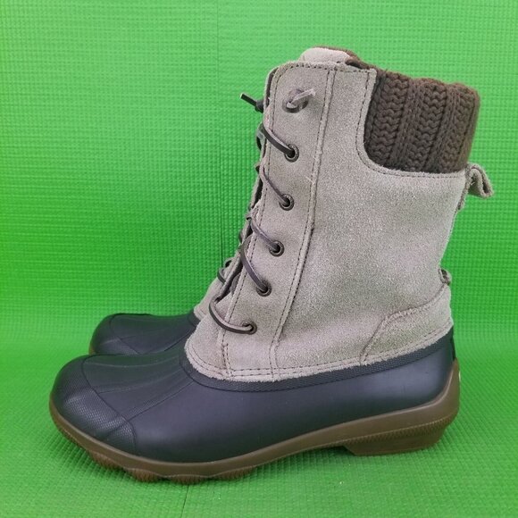 ✅Sperry Women Syren Misty Waterproof Suede Duck Boots Tan/Brown Winter/Snow Shoe - Picture 9 of 12